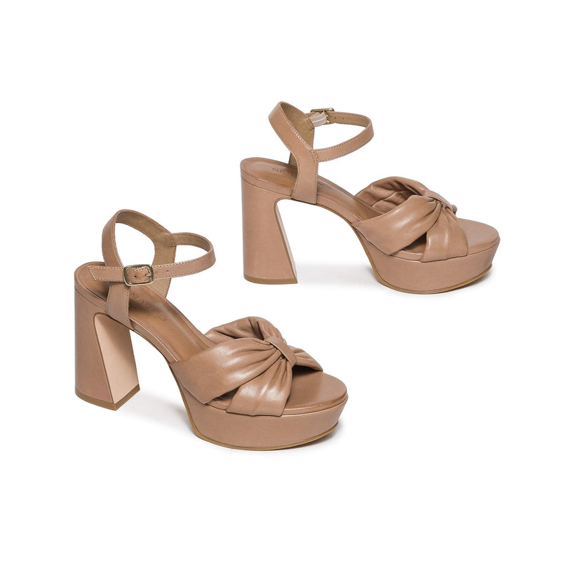 Sandalias Plataforma Bernardo Veronika Mujer Marrom | JRC9560PK