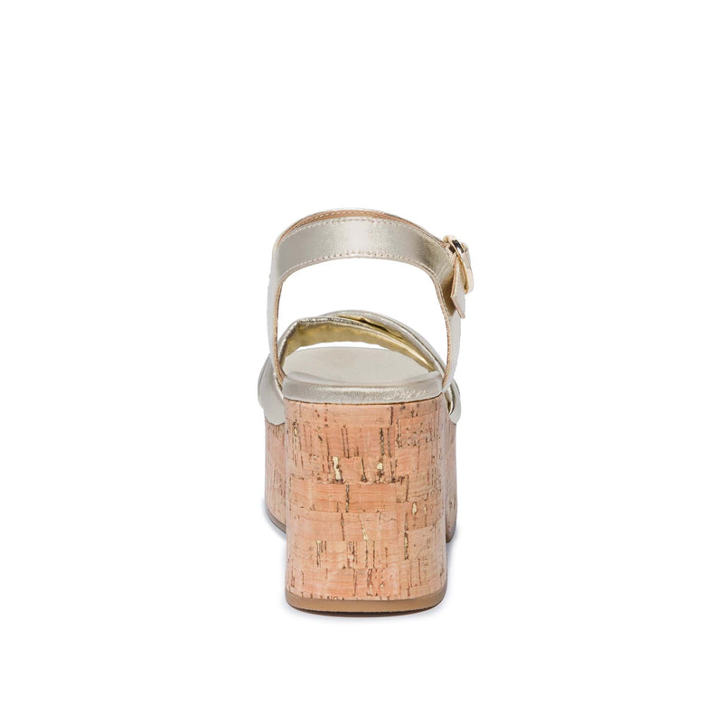 Sandalias Plataforma Bernardo Weston Mujer Dorados | LGZ9961BM