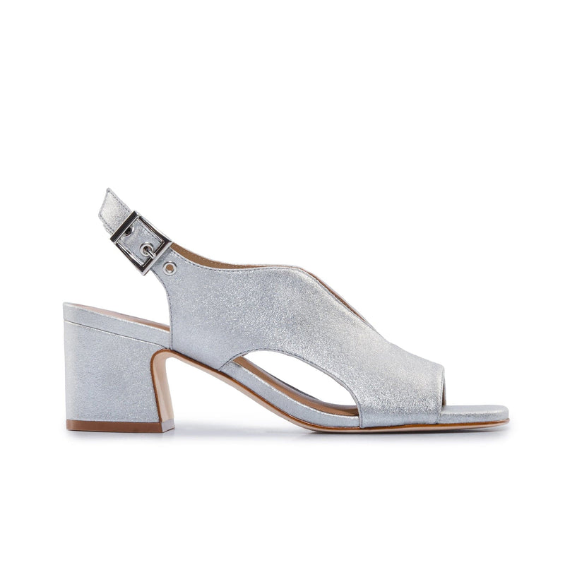 Sandalias Tacones Bernardo Bedford Mid Mujer Plateados | MUF6987WI