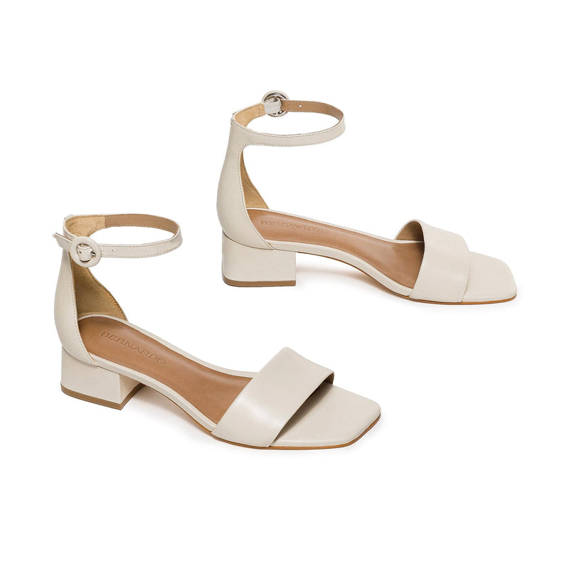 Sandalias Tacones Bernardo Jalena Low Mujer Blancos | ZYH3672PE