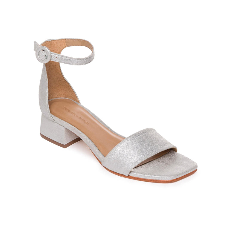 Sandalias Tacones Bernardo Jalena Low Mujer Plateados | ZAF7089MY
