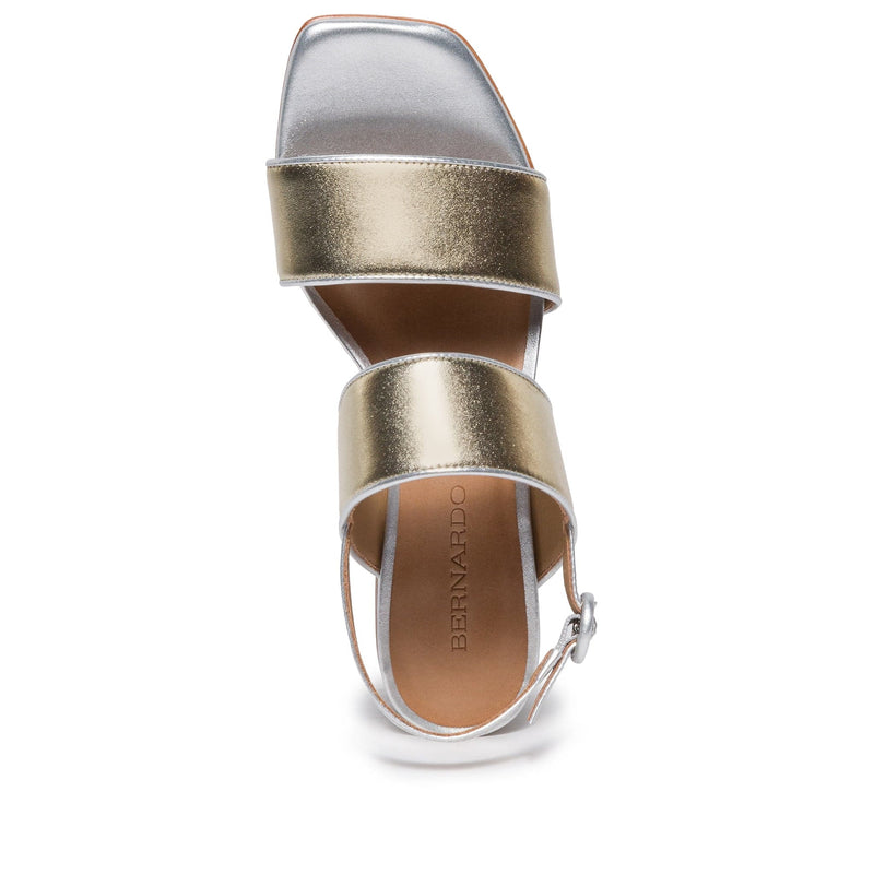 Sandalias Tacones Bernardo Jasper Slingback Mujer Plateados Dorados | UHU378VW