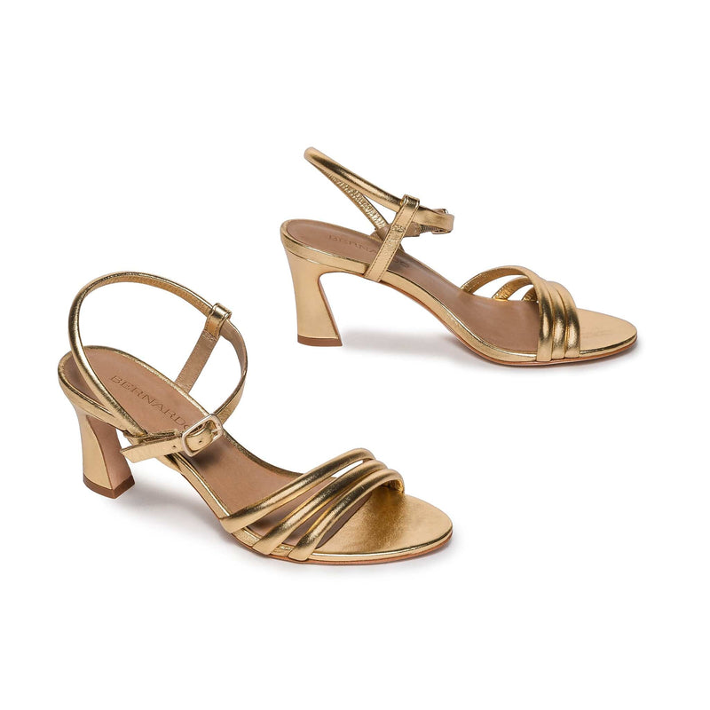 Sandalias Tacones Bernardo Noor Mujer Dorados | UXJ1546TY