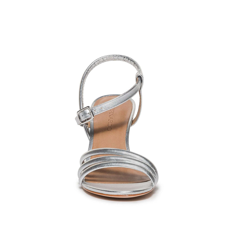 Sandalias Tacones Bernardo Noor Mujer Plateados | GKD6959GF