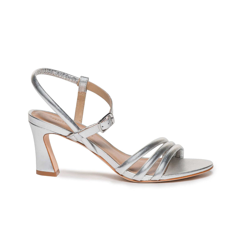 Sandalias Tacones Bernardo Noor Mujer Plateados | GKD6959GF