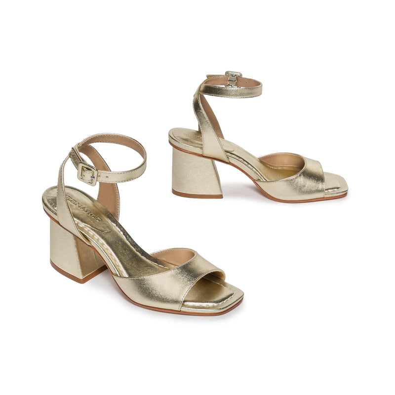 Sandalias Tacones Bernardo Nyack Mujer Dorados | XPX748MC