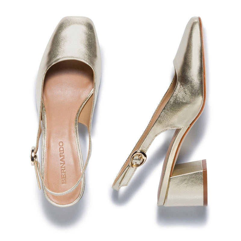 Tacones Bernardo Alexia Slingback Mujer Dorados | ZTA9610AT
