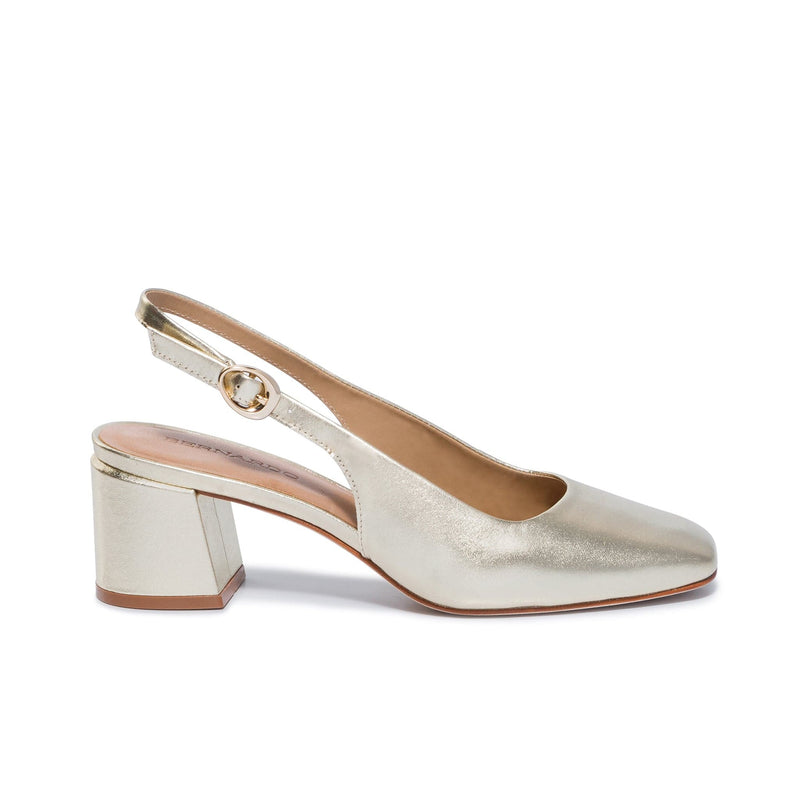 Tacones Bernardo Alexia Slingback Mujer Dorados | ZTA9610AT