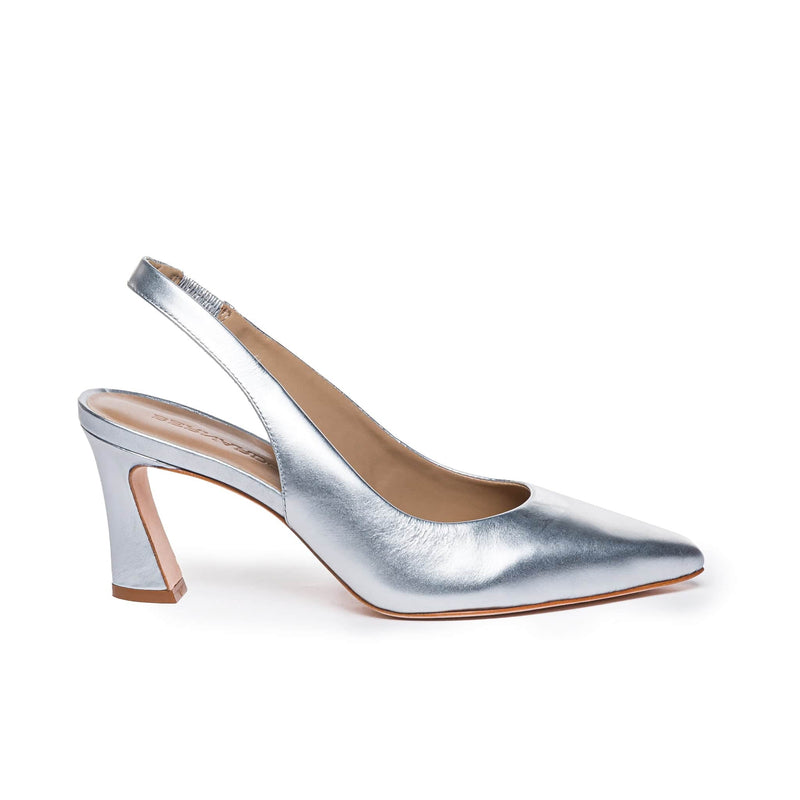 Tacones Bernardo Felicity Slingback Mujer Plateados | ZRD8073TX