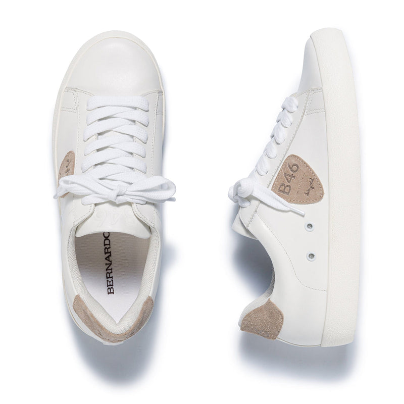 Tenis Bernardo Tatum Mujer Blancos Beige | TWK2850SG